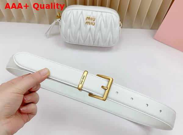 Miu Miu Belt with Matelasse Pouch in White 5CC568 Replica