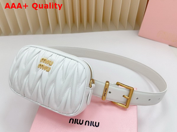 Miu Miu Belt with Matelasse Pouch in White 5CC568 Replica