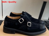 Miu Miu Churchs X Miu Miu Suede Monk Strap Brogues Black 5E039E Replica