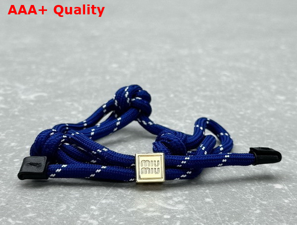 Miu Miu Cord and Nylon Bracelet in Baltic Blue 5IB538 Replica