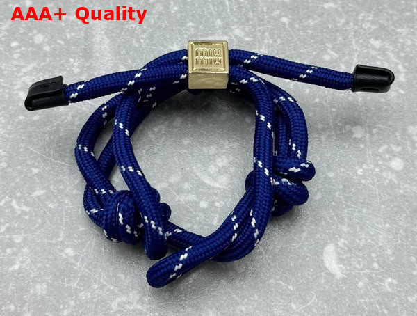 Miu Miu Cord and Nylon Bracelet in Baltic Blue 5IB538 Replica