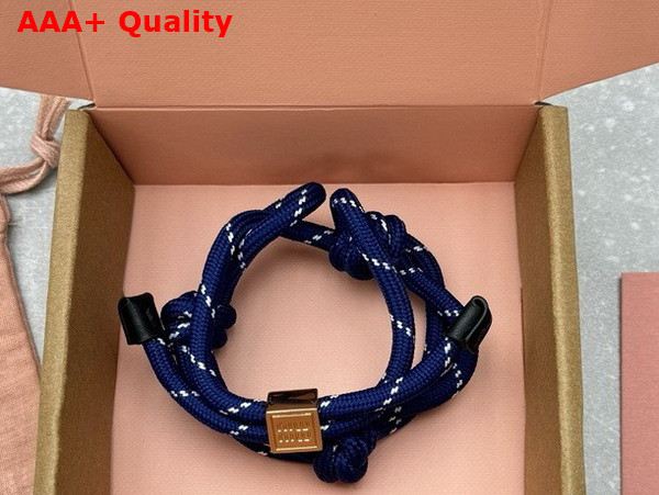 Miu Miu Cord and Nylon Bracelet in Baltic Blue 5IB538 Replica