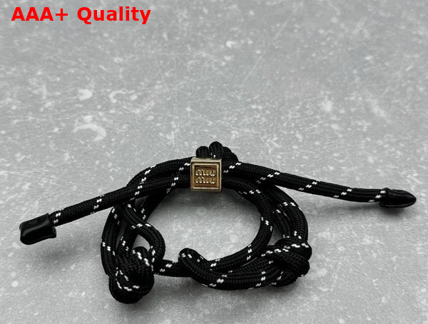 Miu Miu Cord and Nylon Bracelet in Black 5IB538 Replica