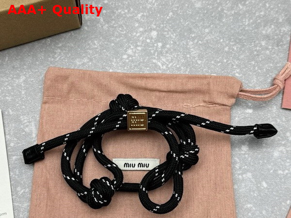 Miu Miu Cord and Nylon Bracelet in Black 5IB538 Replica