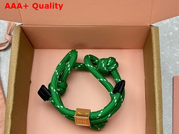 Miu Miu Cord and Nylon Bracelet in Green 5IB538 Replica