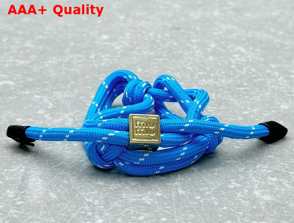 Miu Miu Cord and Nylon Bracelet in Light Blue 5IB538 Replica