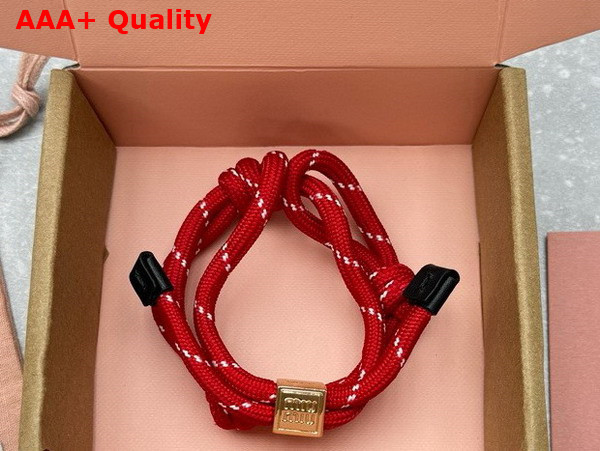 Miu Miu Cord and Nylon Bracelet in Red 5IB538 Replica