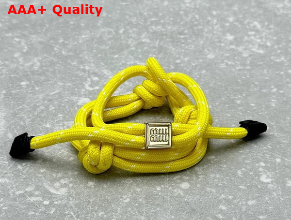 Miu Miu Cord and Nylon Bracelet in Yellow 5IB538 Replica