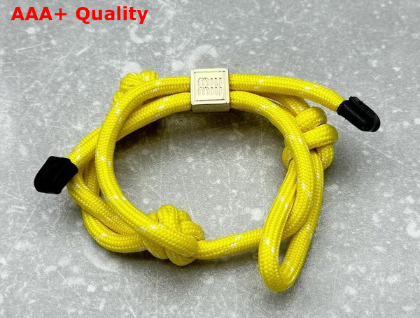 Miu Miu Cord and Nylon Bracelet in Yellow 5IB538 Replica