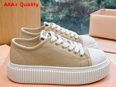 Miu Miu Denim Sneakers in Colonial Beige 5E889D Replica