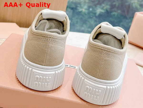 Miu Miu Denim Sneakers in Colonial Beige 5E889D Replica