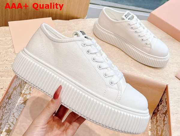 Miu Miu Denim Sneakers in White 5E889D Replica