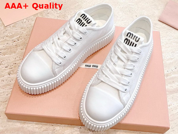 Miu Miu Denim Sneakers in White 5E889D Replica