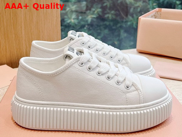 Miu Miu Denim Sneakers in White 5E889D Replica