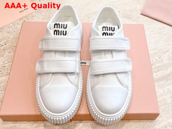 Miu Miu Denim Sneakers in White 5E890D Replica