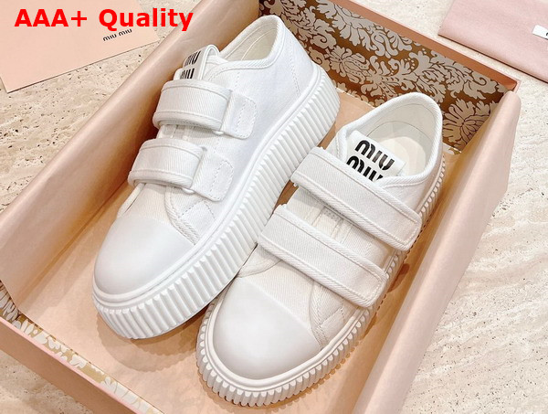 Miu Miu Denim Sneakers in White 5E890D Replica