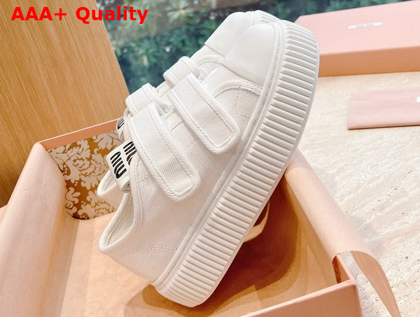 Miu Miu Denim Sneakers in White 5E890D Replica