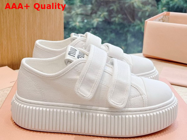 Miu Miu Denim Sneakers in White 5E890D Replica