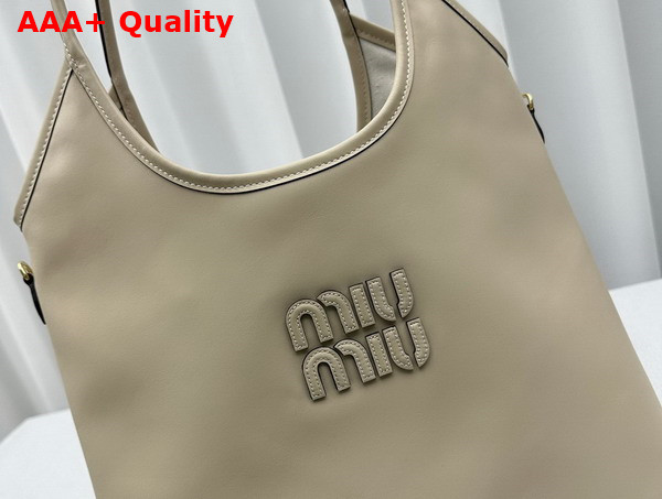 Miu Miu IVY Leather Bag in Beige 5BG231 Replica