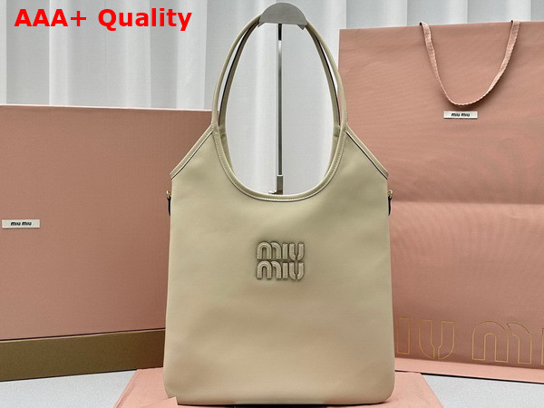 Miu Miu IVY Leather Bag in Beige 5BG231 Replica