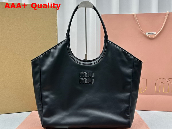 Miu Miu IVY Leather Bag in Black 5BG276 Replica