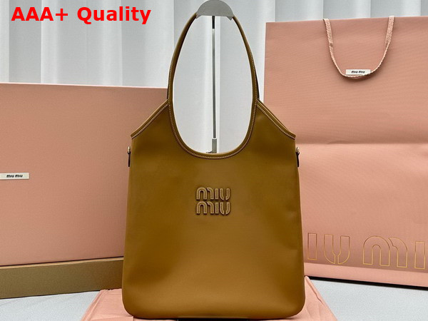 Miu Miu IVY Leather Bag in Caramel 5BG231 Replica