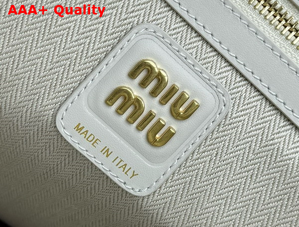 Miu Miu Ivy Leather Patchwork Bag in White 5BG231 Replica