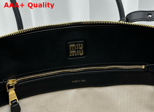 Miu Miu Large Leather Top Handle Bag in Black 5BA289 Replica