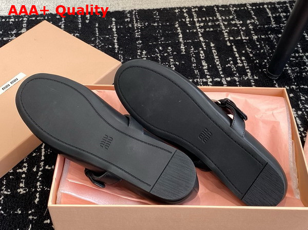 Miu Miu Leather Ballerinas in Black 5F210E Replica