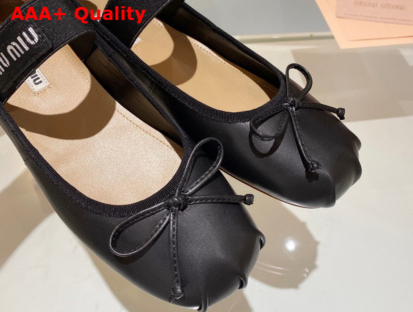 Miu Miu Leather Ballerinas in Black 5F794D Replica