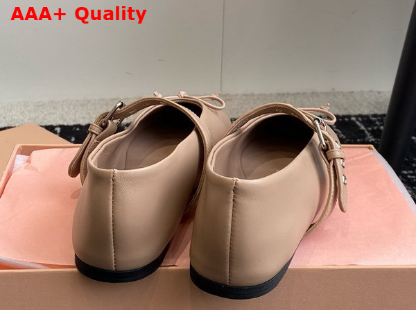 Miu Miu Leather Ballerinas in Nude 5F210E Replica