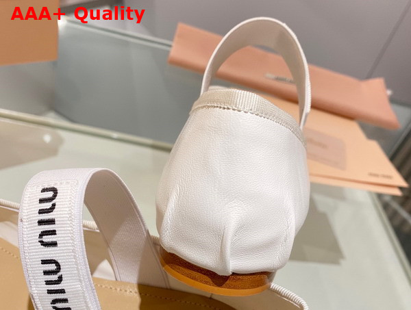 Miu Miu Leather Ballerinas in White 5F794D Replica