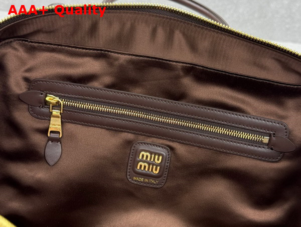 Miu Miu Leather Beau Bag in Briarwood 5BB117 Replica