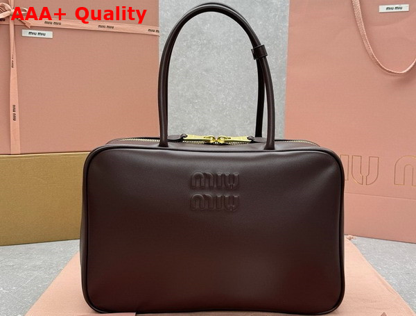 Miu Miu Leather Beau Bag in Briarwood 5BB117 Replica