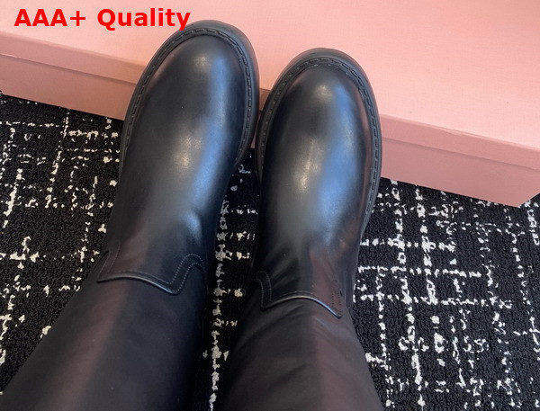 Miu Miu Leather Boots in Black 5W971D Replica