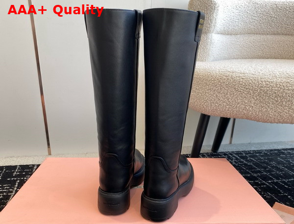 Miu Miu Leather Boots in Black 5W971D Replica