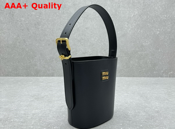 Miu Miu Leather Bucket Bag in Black Replica