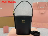Miu Miu Leather Bucket Bag in Black Replica