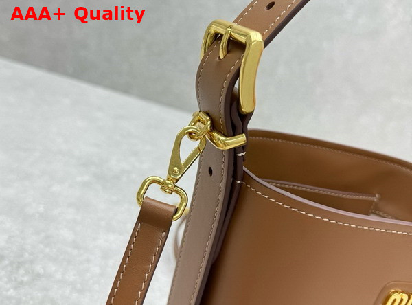 Miu Miu Leather Bucket Bag in Caramel Replica