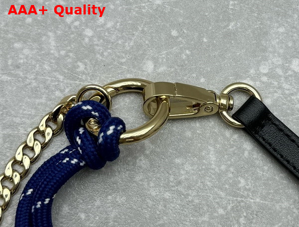 Miu Miu Leather Cord and Metal Trick Black and Baltic Blue 5TL510 Replica