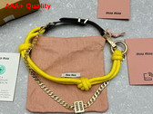 Miu Miu Leather Cord and Metal Trick Cognac and Yellow 5TL510 Replica