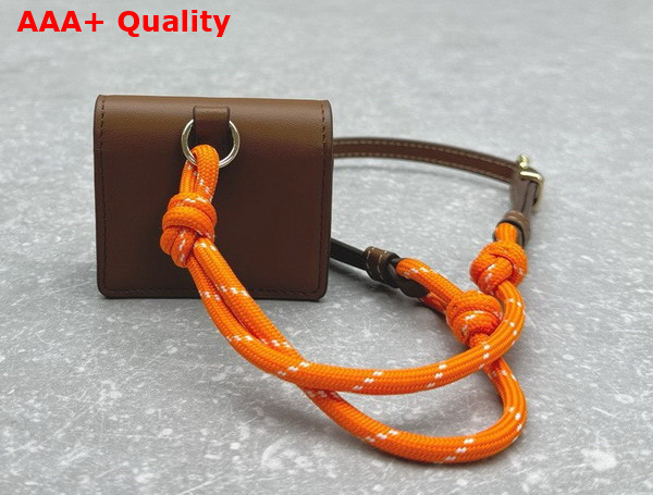 Miu Miu Leather Cord and Metal Trick with Mini Pouch Cognac and Orange 5TL515 Replica