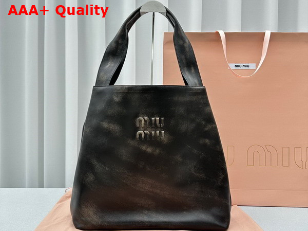 Miu Miu Leather Hobo Bag in Brown 5BC119 Replica