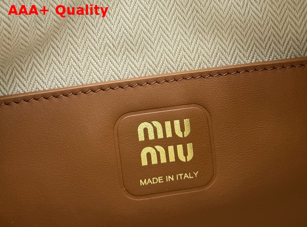 Miu Miu Leather Hobo Bag in Cognac 5BC177 Replica