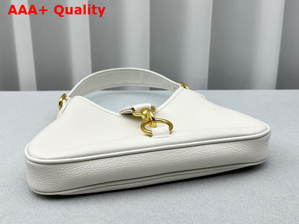 Miu Miu Leather Hobo Bag in White Goatskin with Snap Hook Replica