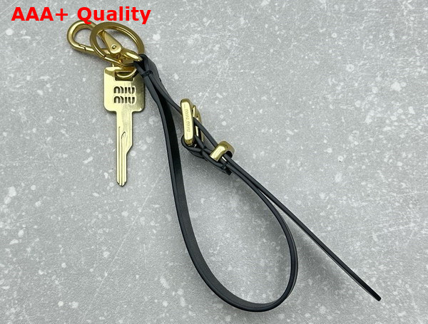 Miu Miu Leather Key Ring Trick in Black 5TT176 Replica