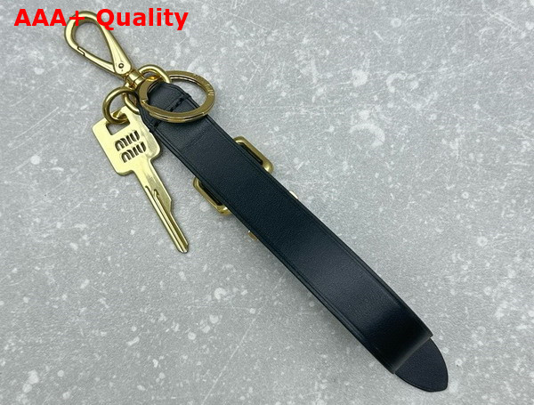 Miu Miu Leather Key Ring Trick in Black 5TT176 Replica