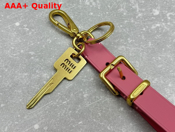 Miu Miu Leather Key Ring Trick in Pink 5TT176 Replica