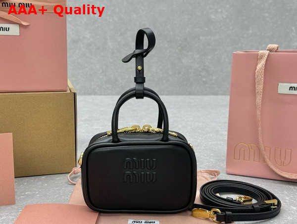 Miu Miu Leather Micro Bag in Black 5NR036 Replica