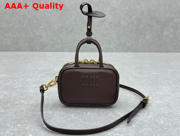 Miu Miu Leather Micro Bag in Briarwood 5NR036 Replica